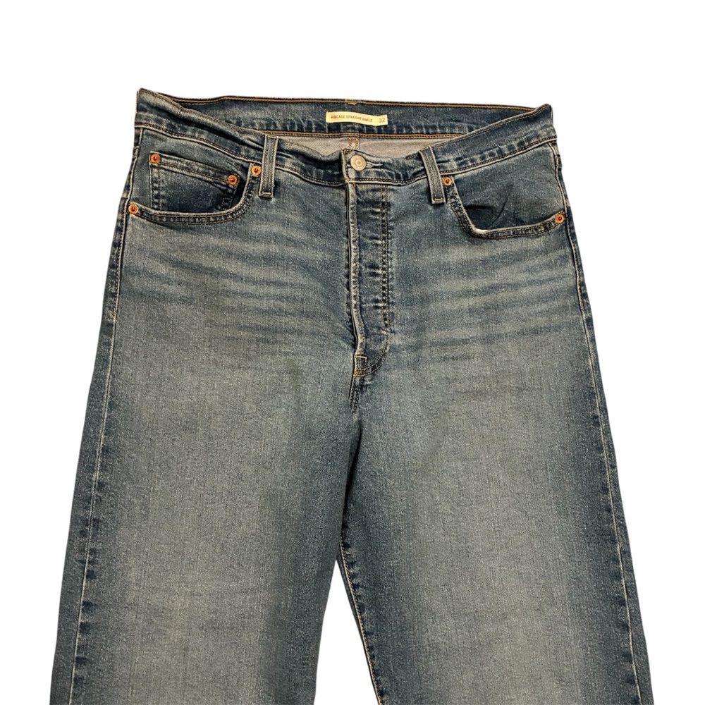Levi's Jeans Women's 32 Blue Ribcage Straight Ankle LIKE NEW - Picture 5 of 10